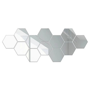 Hexagonal frame three-dimensional acrylic mirror wall sticker personalized background wall decoration for restaurant