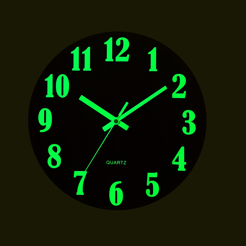 Simple Modern Luminous Design Living Room Bedroom Office Wooden  Clock  Night Light Wall Clock