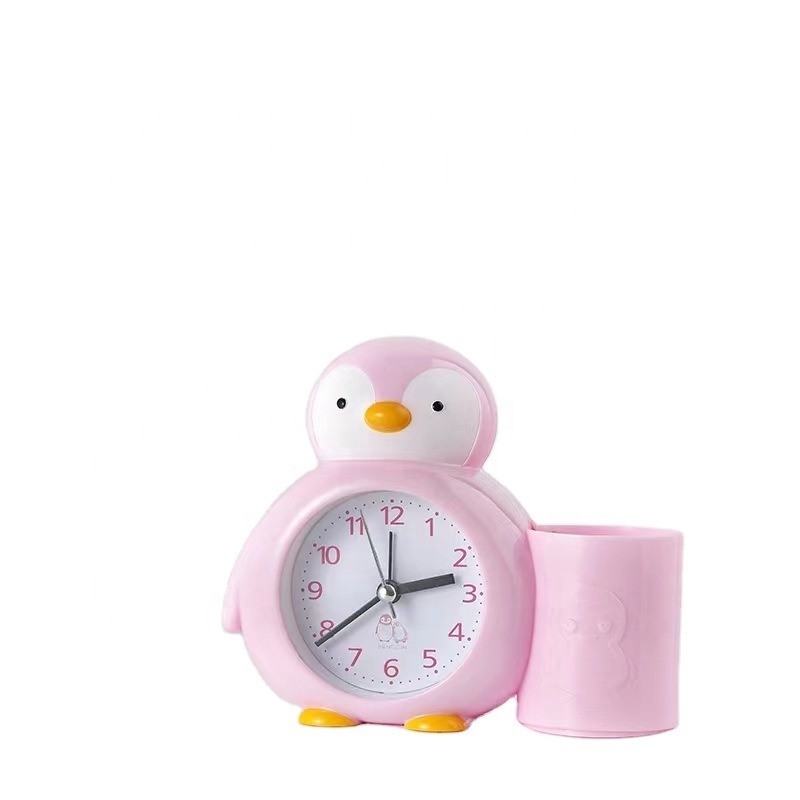 3inch unicorn alarm clock broom desk clock cute cartoon Pink Blue White Silent Sweep