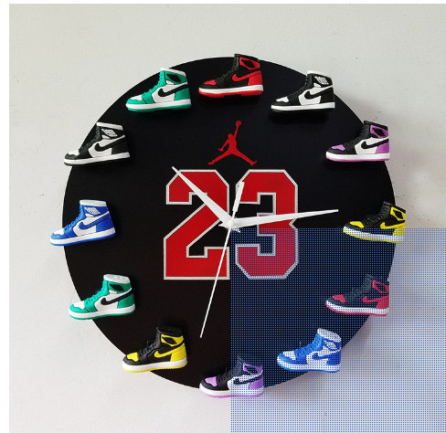 12 inch Creative Basketball Clock 3d Shoe Model  decor living room wood  Wall Clock