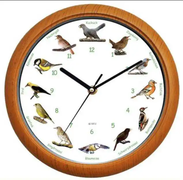 12 inch bird singing musical plastic wall clock bird sound alarm clock