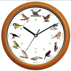 12 inch bird singing musical plastic wall clock bird sound alarm clock