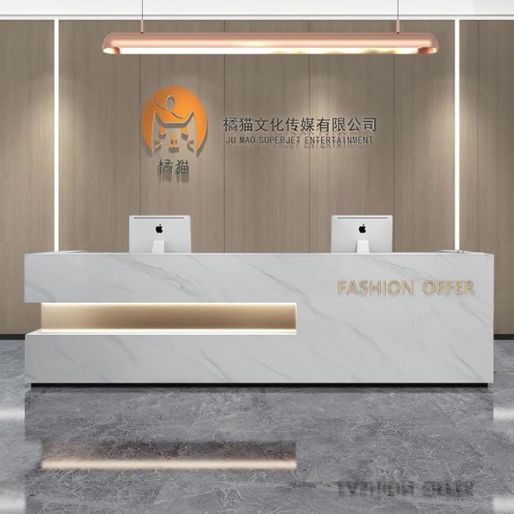 Customized Design Salon Reception Front Desk Marble Front Desk Design