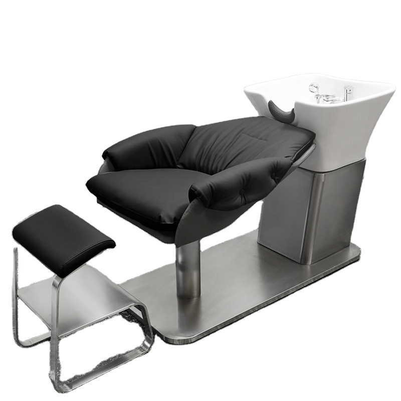 New Hair Salon Equipment Silver Back Shampoo Chair Parts Salon Salon Shampoo Bowls And Chairs Classic Shampoo Chair