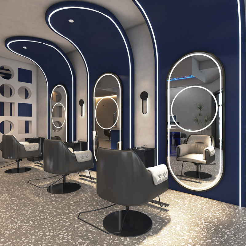 Salon Furniture Barber Shop Modern Barber Styling Beauty Salon Station With Mirror