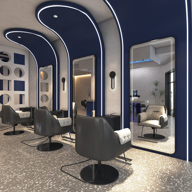 Salon Furniture Barber Shop Modern Barber Styling Beauty Salon Station With Mirror