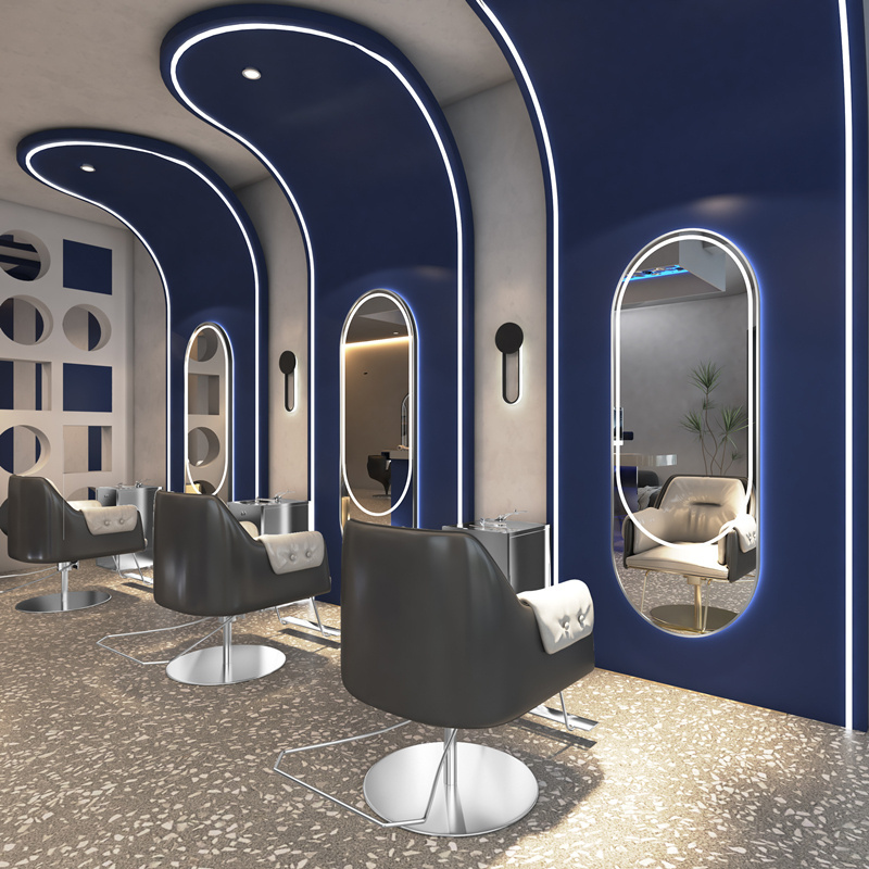 Salon Furniture Barber Shop Modern Barber Styling Beauty Salon Station With Mirror