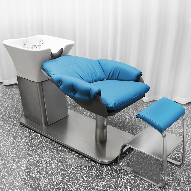 New Hair Salon Equipment Silver Back Shampoo Chair Parts Salon Salon Shampoo Bowls And Chairs Classic Shampoo Chair