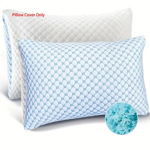 Dual Sided Pillow Protector Cool Bamboo Pillow Cover Case for Hot Sleepers Zipper Standard Cooling Pillowcase