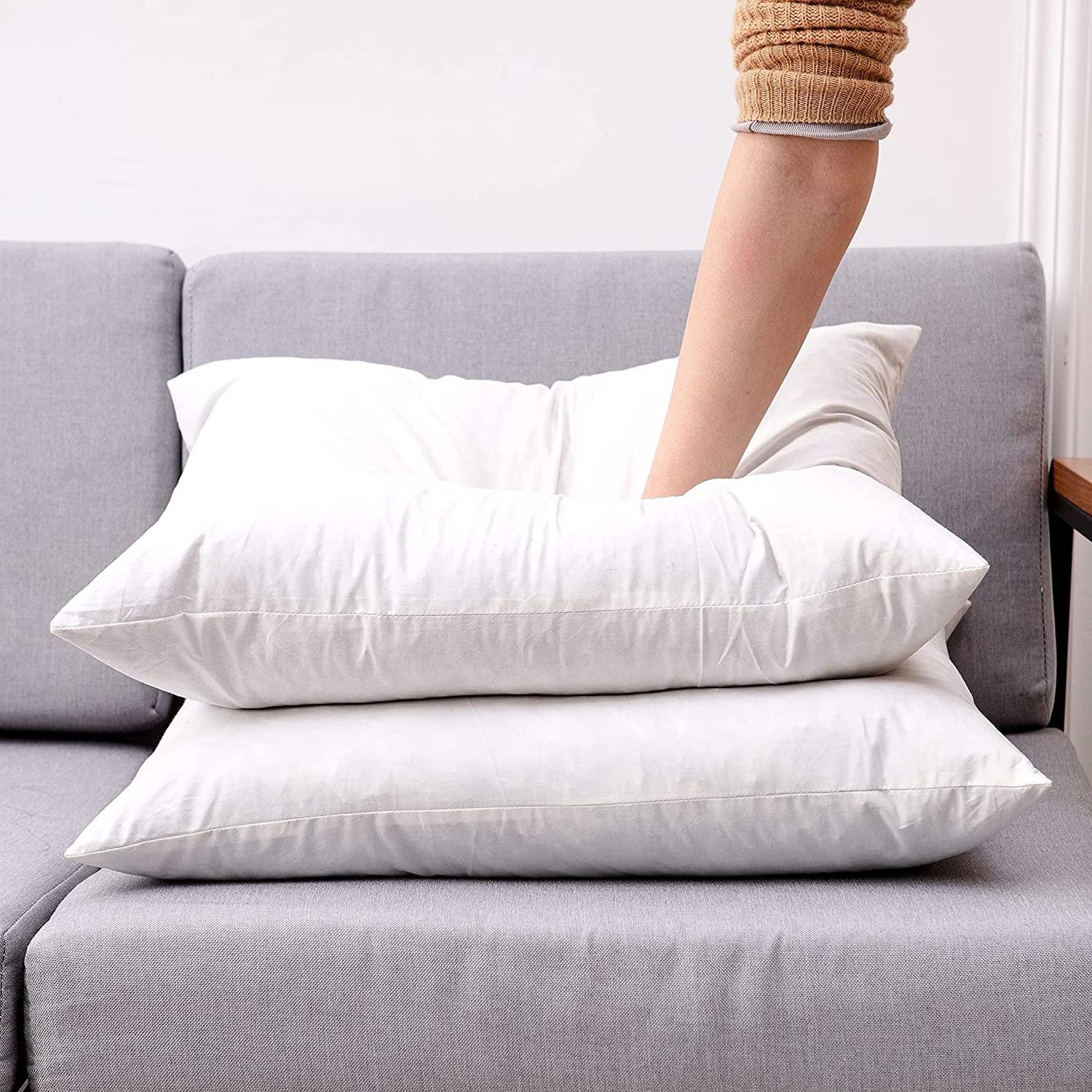 Custom Size Luxury Home Decor Sofa Pillow Insert Duck Feather Small Square Pillows Throw Cushions Inner