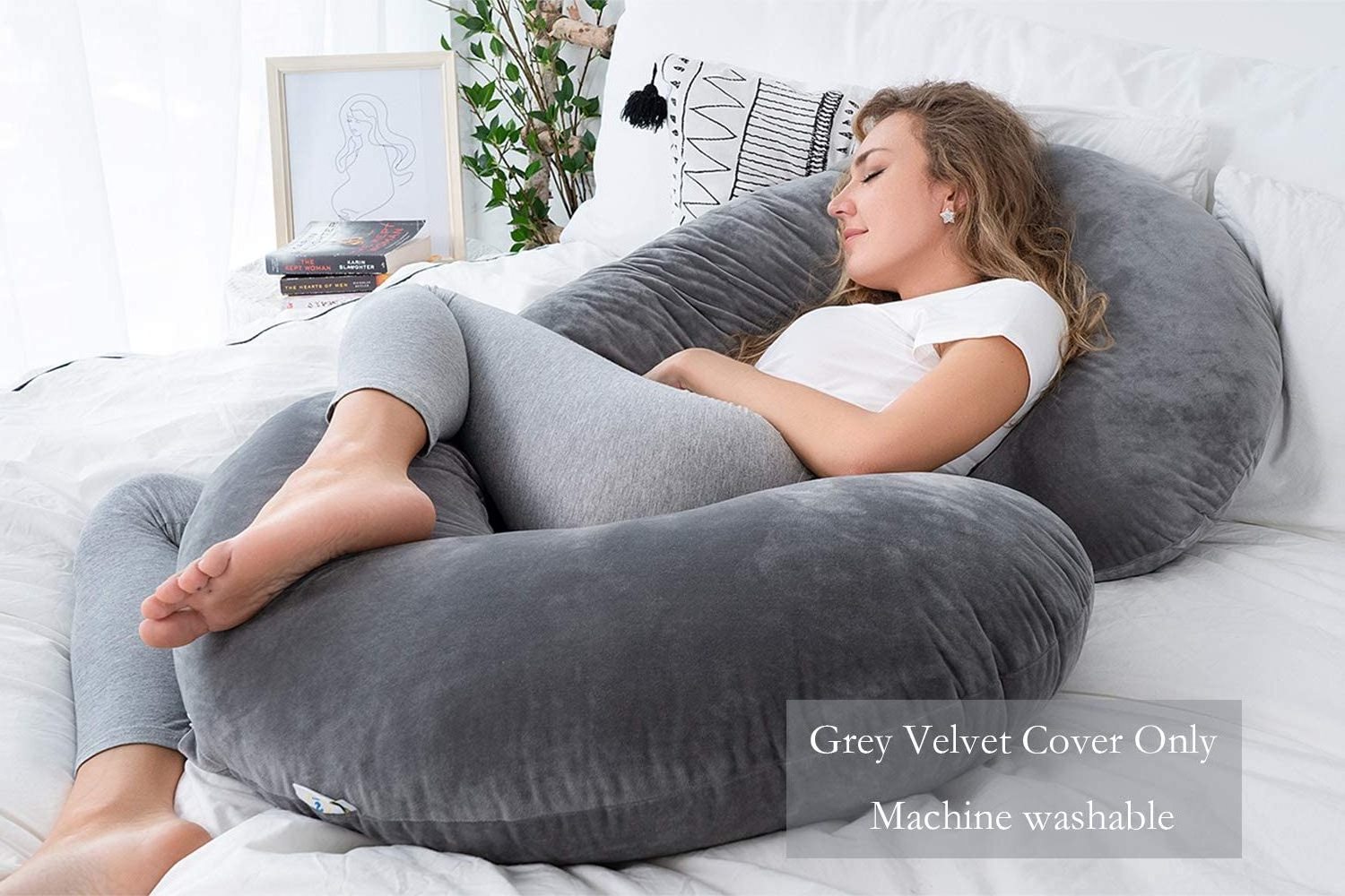 C Shaped Maternity Body Expectant Mother Head Belly and Back Support Pregnancy Pillow