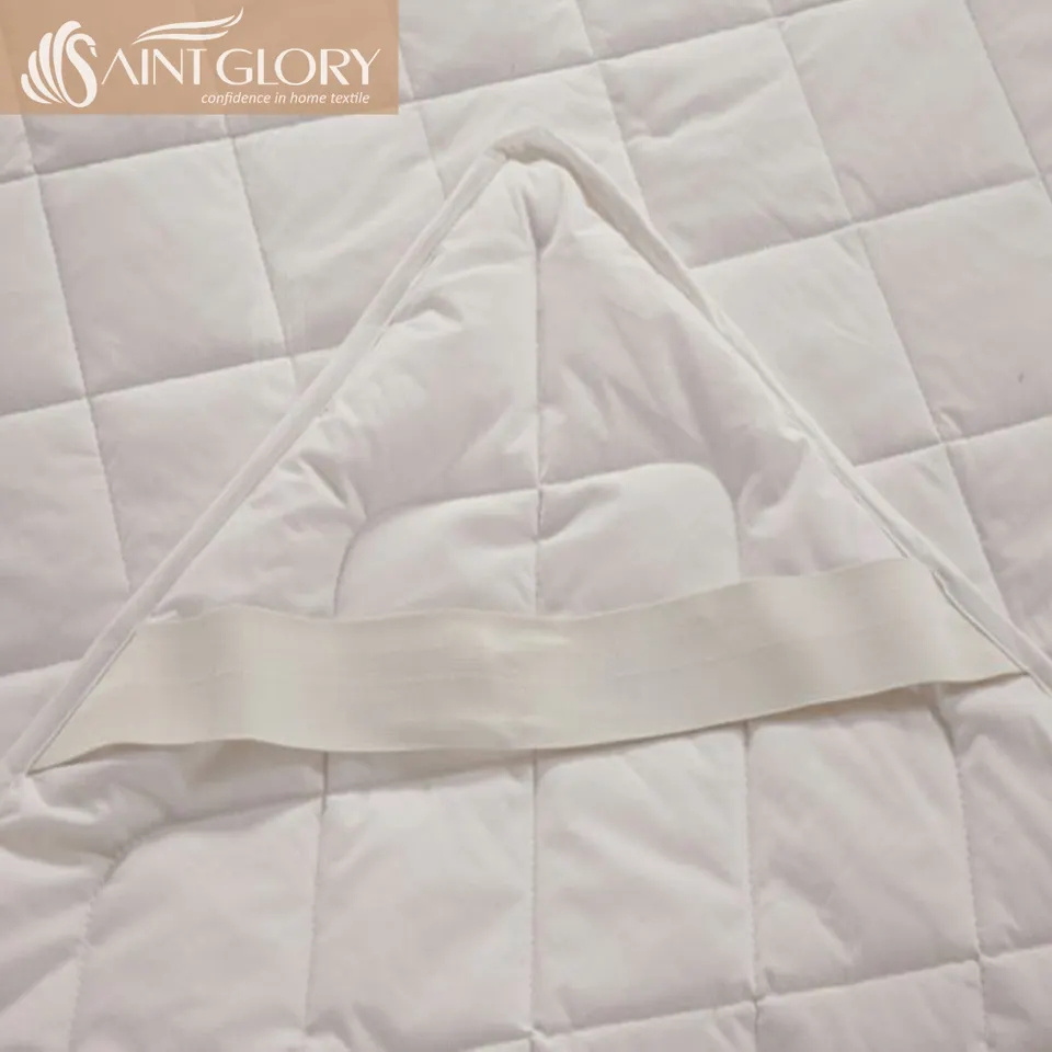 Organic Cotton Filling Fitted Quilted Pad Crib Child Cover Mattress Topper Protector For Babies Toddlers