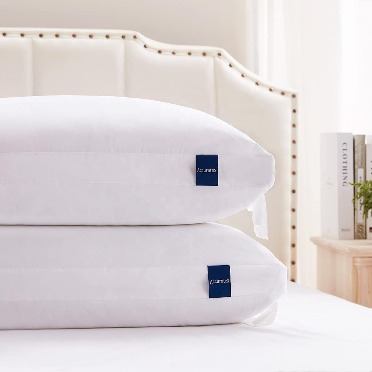 Cushion Pillows Premium Memory Foam Filled Shredded Foam Pillow with Zippered cotton Cover Easy Removable