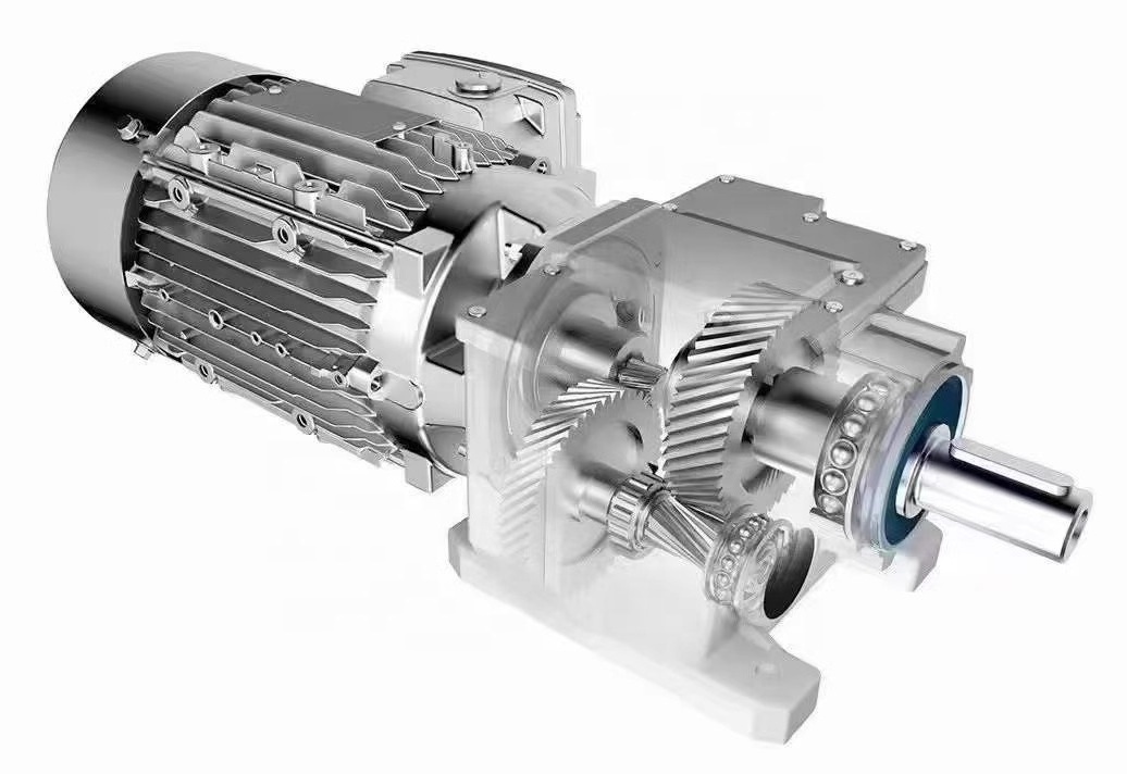 Casting Iron R Series Inline Helical Gearbox Helical Speed Reducer Reverse Gear Box