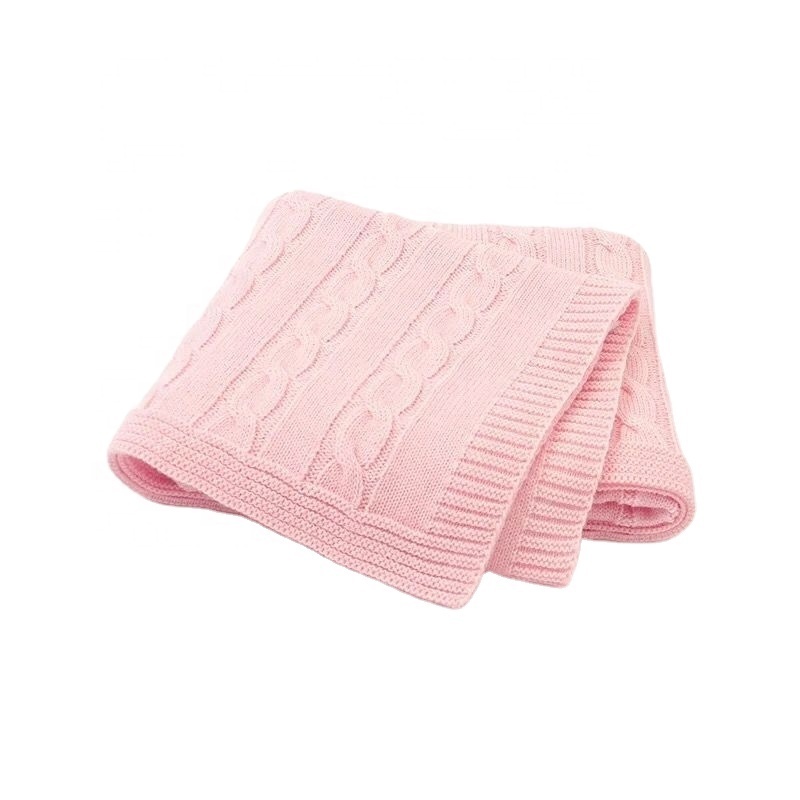 Home Collection Classic Cable Knit Blanket Warm & Soft Cashmere Imitation Throw Baby Blanket