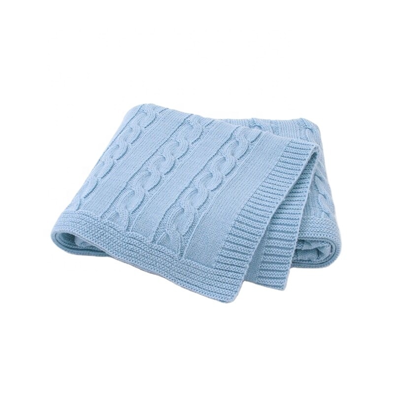 Home Collection Classic Cable Knit Blanket Warm & Soft Cashmere Imitation Throw Baby Blanket