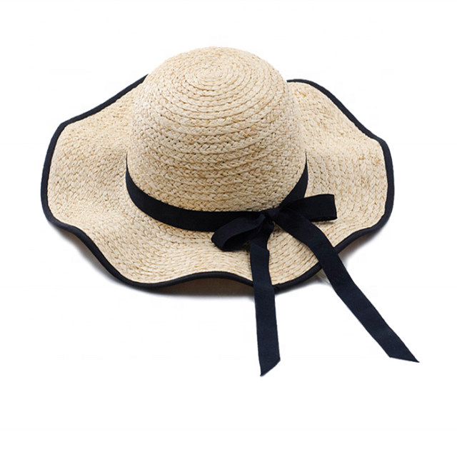 Fashion Wide Brim Straw Hat Decorate Mexico Raffia Straw Sombrero Hat