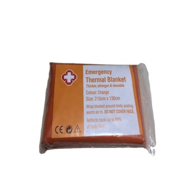 Customized Orange First Aid Thermal Survival Foil Blanket Two-Sided Mylar Emergency Survival Space Blankets