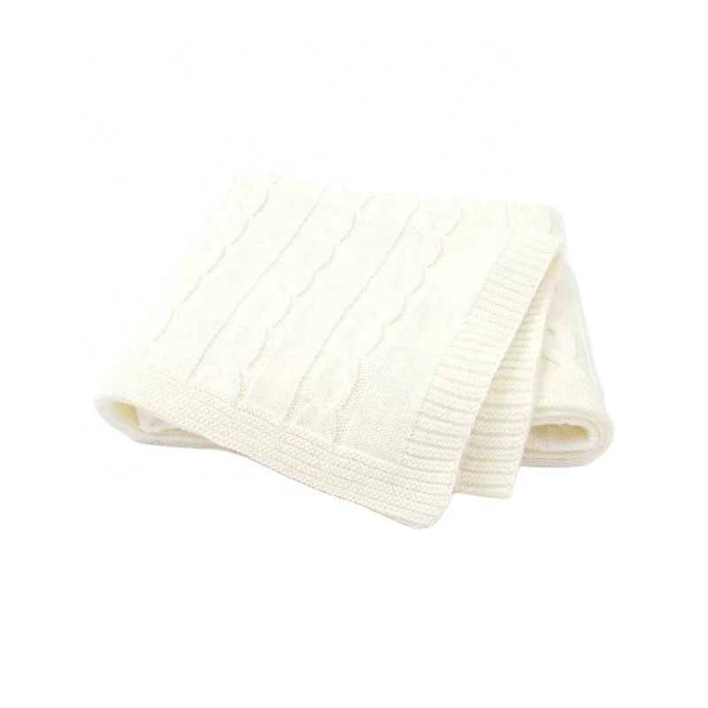 Home Collection Classic Cable Knit Blanket Warm & Soft Cashmere Imitation Throw Baby Blanket