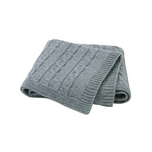 Home Collection Classic Cable Knit Blanket Warm & Soft Cashmere Imitation Throw Baby Blanket