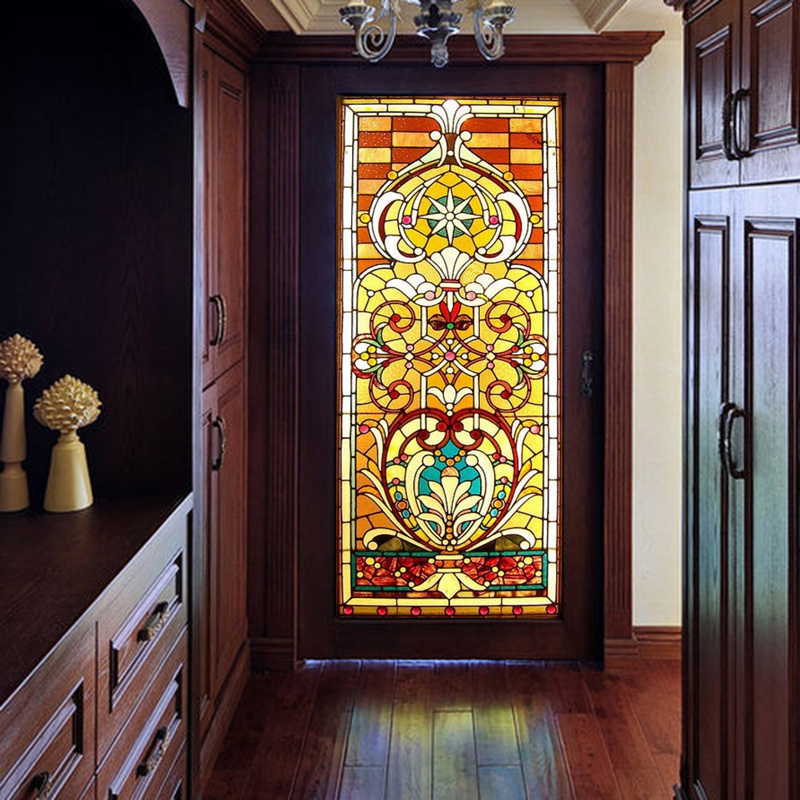 Customized Tiffany art colored mosaic glass door and window lighting