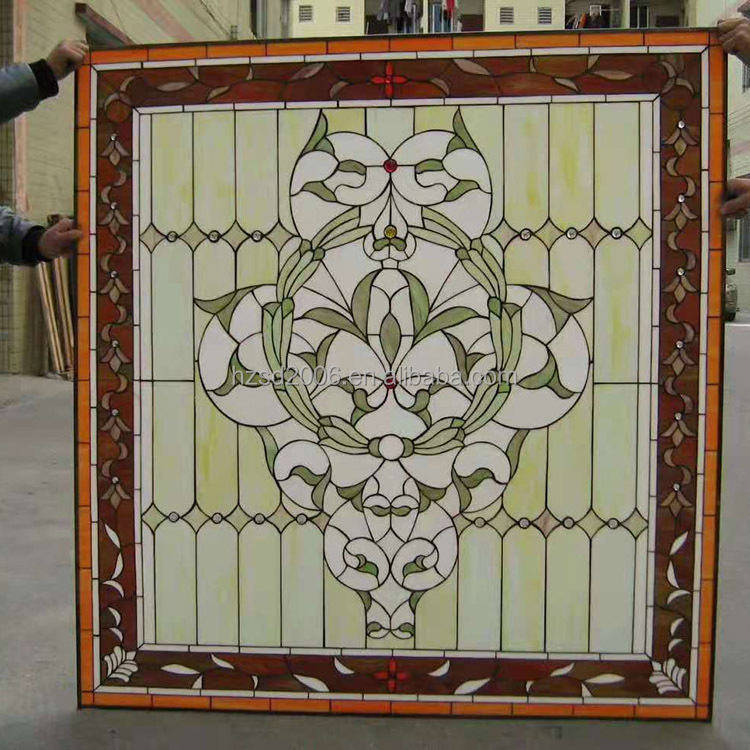 Customized European Style Large Size Chain Tiffany Stained Cut Glass For Wall And Window Tempered Verre