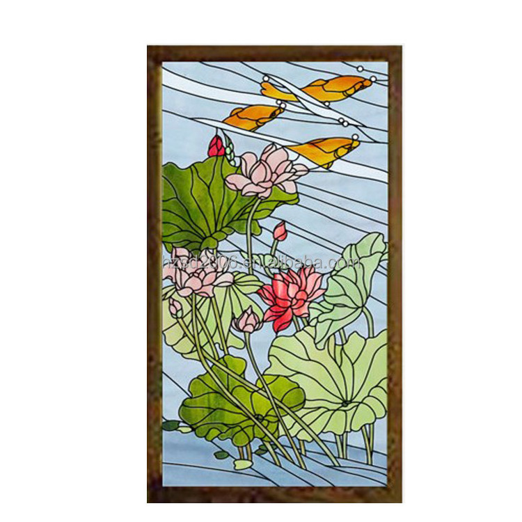 Customized European Style Fish Design Tiffany Style Handcraft Art Stained Glass Window Panel With Chain