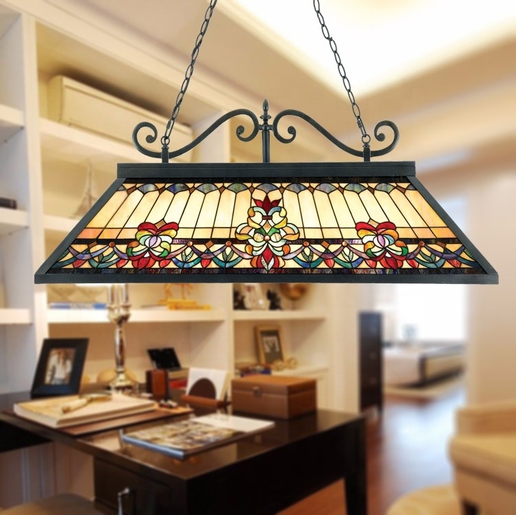 European Luminaire Decor Chandelier Lamp Iron Frame Tiffany Pool Table  pendant lamp for dinning room