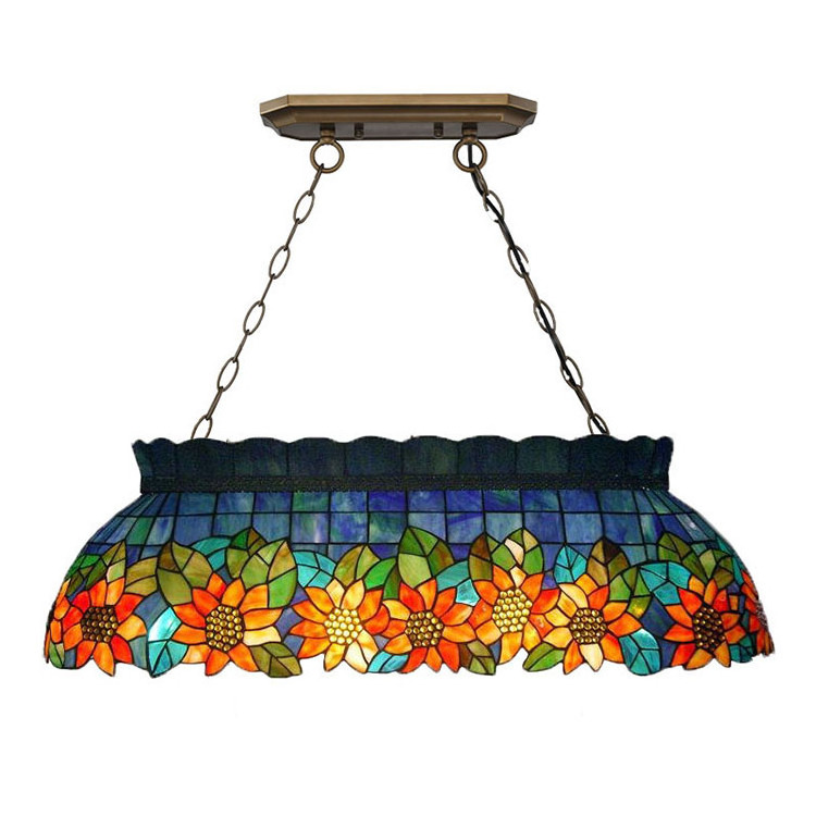 European Luminaire Decor Chandelier Lamp Sun Flowers Tiffany Pool Table 6 lights pendant lamp for dinning room