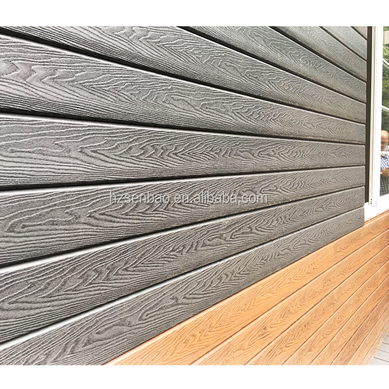 Outdoor wall siding wall panels and boards decorative cladding 3D grain wood plastic composite wpc facade panel for exterior