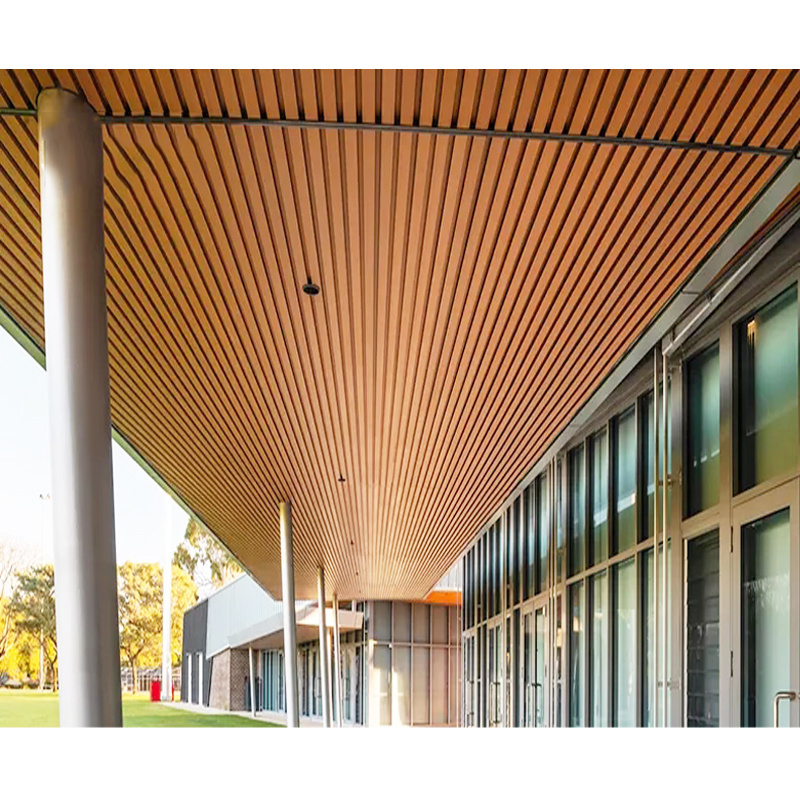 Outdoor Light weight wpc wood ceiling panel waterproof exterior wood plastic composite cladding fluted wpc wall panel