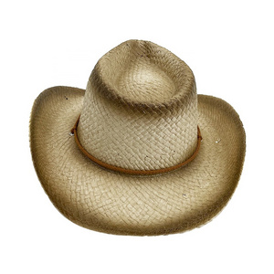 Classic Western Style Cowboy Straw Hat Summer Wide Brim 100% Paper Straw Beach Sun Hat