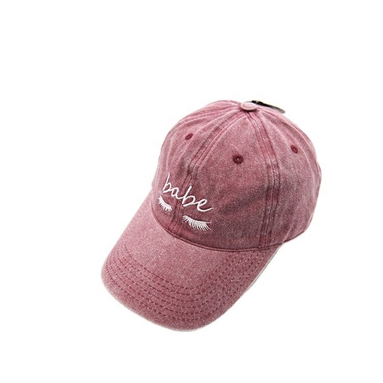 Custom Soft Women Embroidery Logo Polyester Baseball Cap