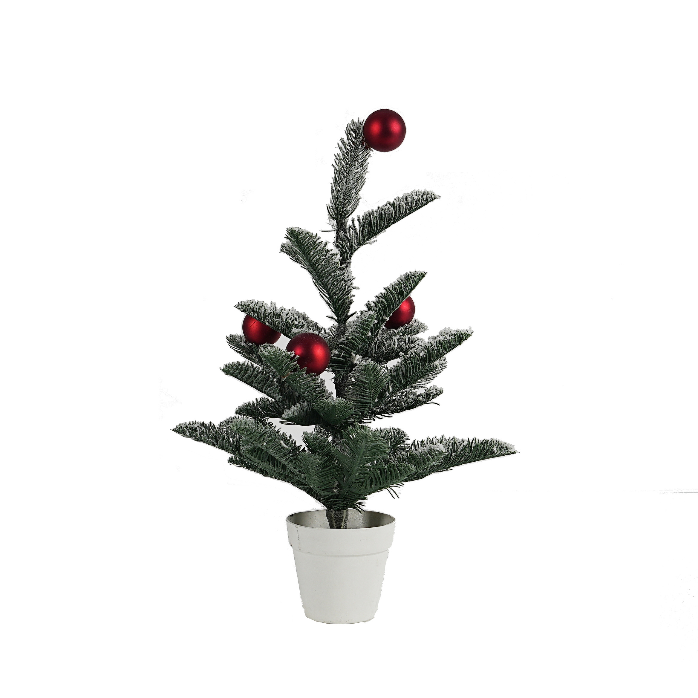 2024 Small PE Pine Snowy Flocking Christmas Tree Christmas Ball Ornaments Snow spraying Mantelpiece Xmas Gift