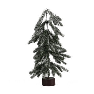 2024 Small PE Pine Snowy Flocking Christmas Tree Dining table Customized Snow spraying Decoration Mantelpiece 65cm Mini tree