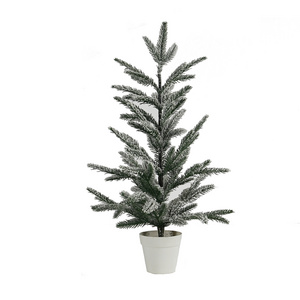 Garden decoration Artificial plant bonsai cypress tree cedar Snow spray flocking plant for outdoor decoration PE Christmas tree