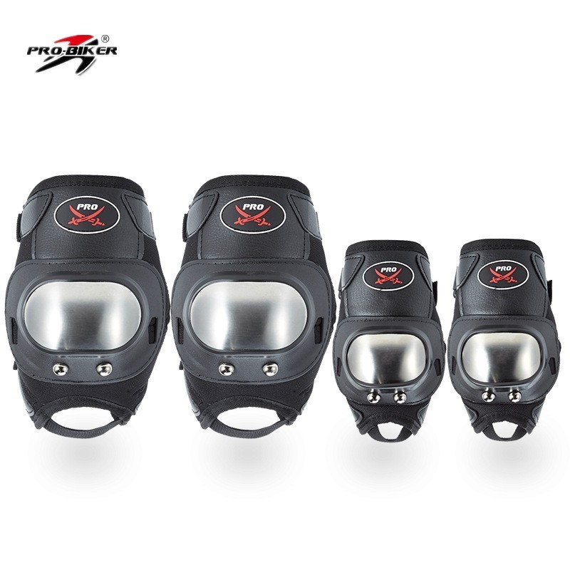 Off-road motorcycle leg protectors stainless steel knee pads elbow pads four-piece knight equipment