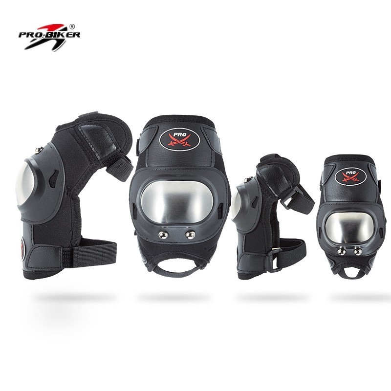 Off-road motorcycle leg protectors stainless steel knee pads elbow pads four-piece knight equipment