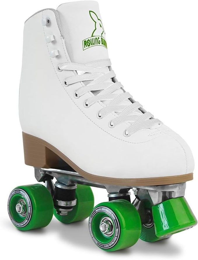 RollingBunny Roller Skates for Women Girls - Classic High-Top PU Leather Quad Roller Skates for Outdoor and Indoor