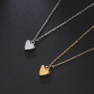 Charm Fashion Lucky Heart Necklace Stainless Steel Chain Colorful Agate Pendant Heart Necklace Charm for Women