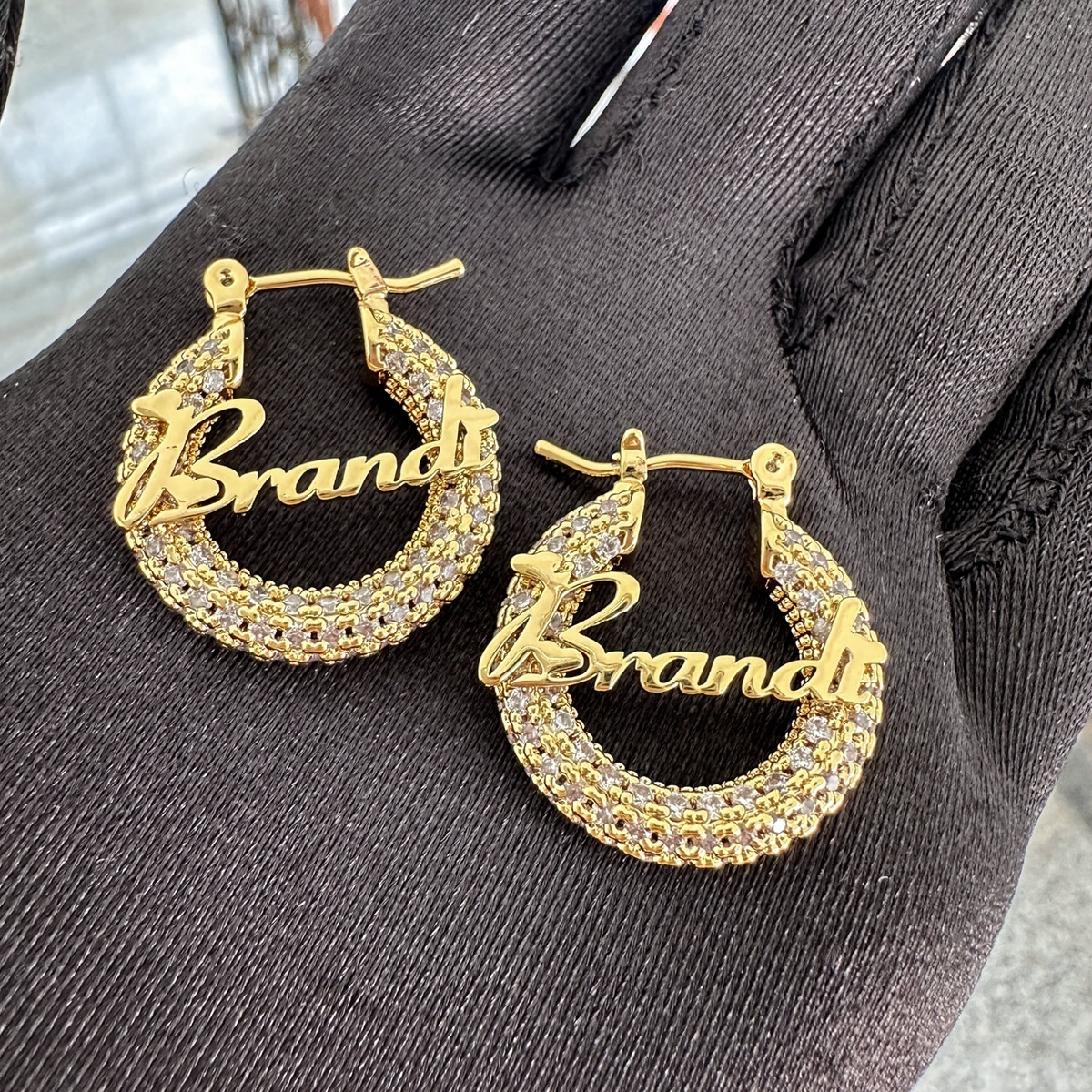 Fashion Circle Earring Personalized Customize Name Stainless Steel Hoop Earrings Jewelry for Women And Girls