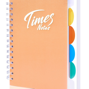 orange 5 subject notebook with tabs notebook with dividers 240 pages multi subject plastic soft cover spiral notebook for school