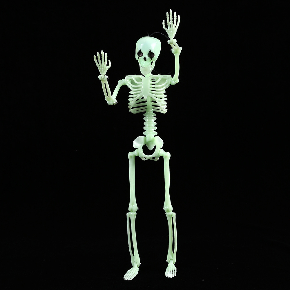 2024 Hot Selling 40cm Luminous Vivid Bendable Halloween Skeletons Skulls For Halloween Outdoor Decoration