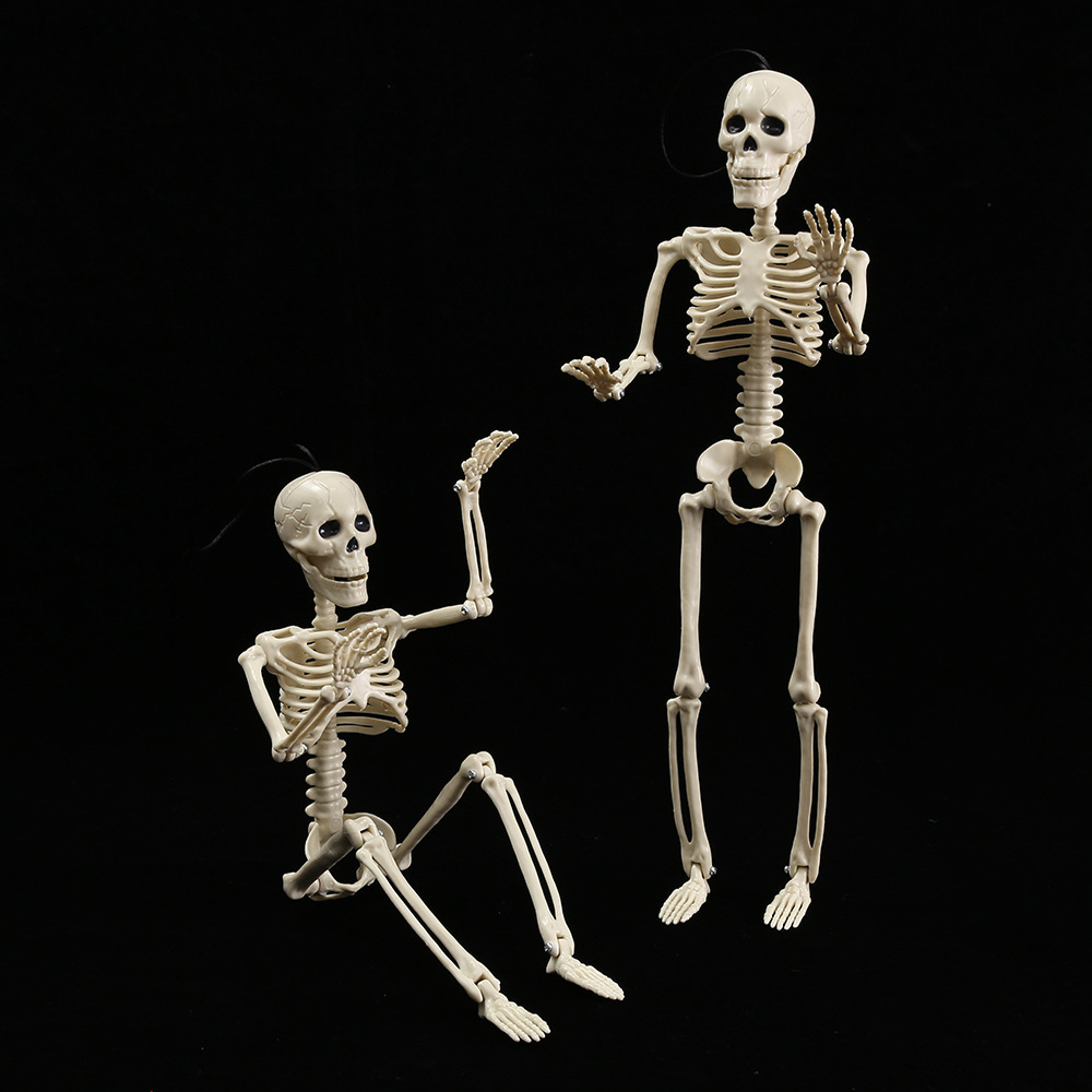 2024 Hot Selling 40cm Luminous Vivid Bendable Halloween Skeletons Skulls For Halloween Outdoor Decoration