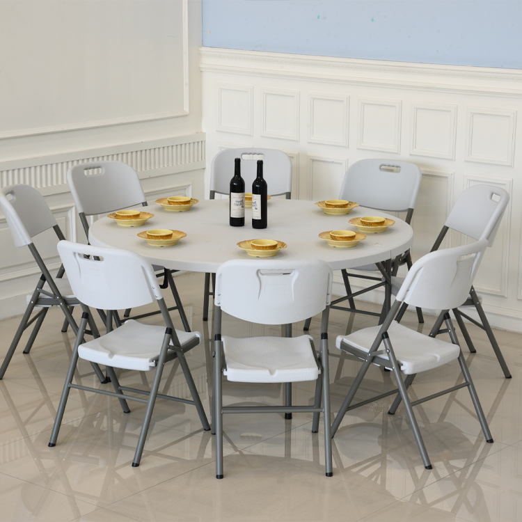 10 Seater Folding Dining Plastic Table And Chair Set For Outdoor