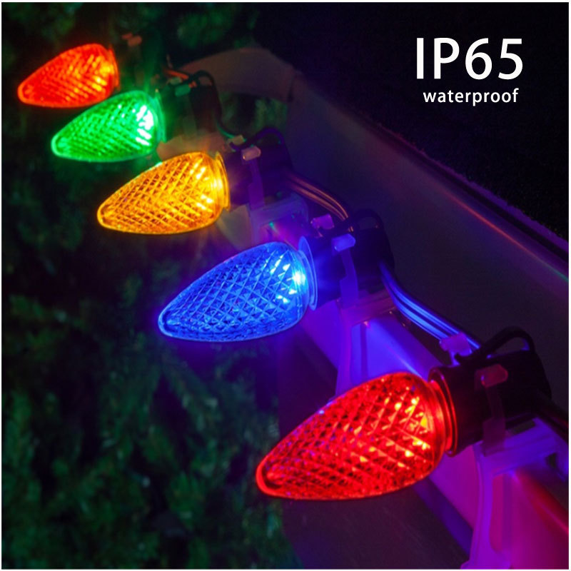 LED Christmas Light String Strawberry Light C7 E12 3V0.6W DC Outdoor Waterproof Multi color Option