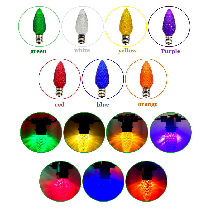 LED Christmas Light String Strawberry Light C7 E12 3V0.6W DC Outdoor Waterproof Multi color Option