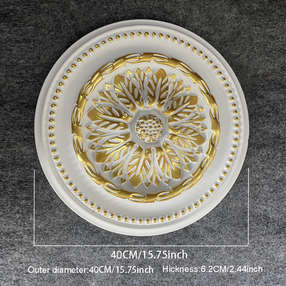 French-style PU lamp panel circular ceiling shape decoration European-style plaster chandelier base mosaic combination