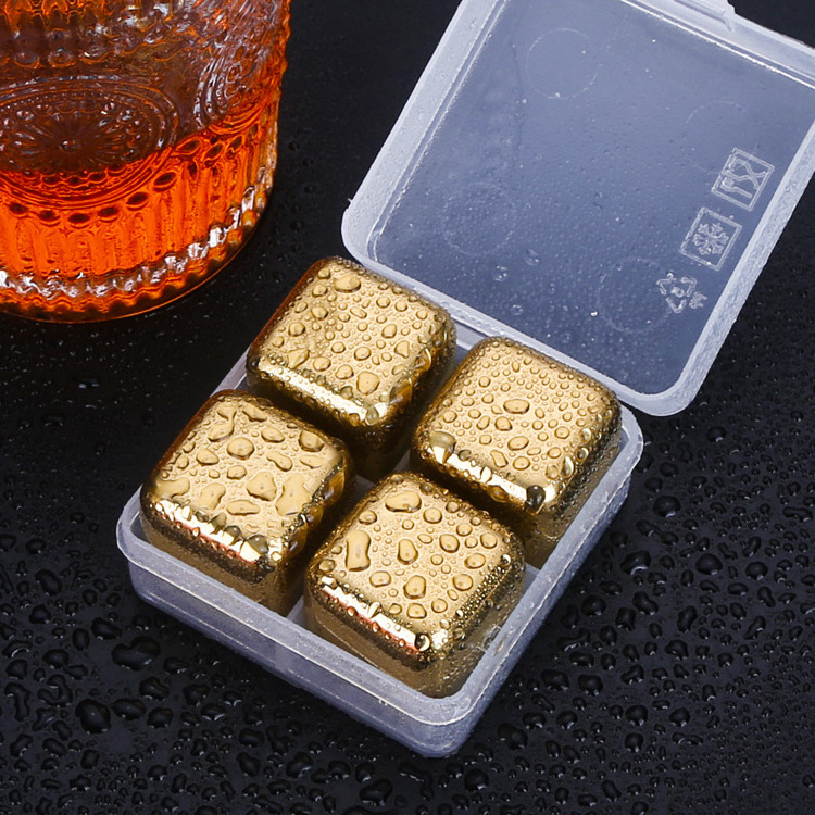 Stainless Steel Wine Ice Cubes Whisky And Wine Ice Granite stones Ice cube Chilling cube Passed Certification Chilling Stone