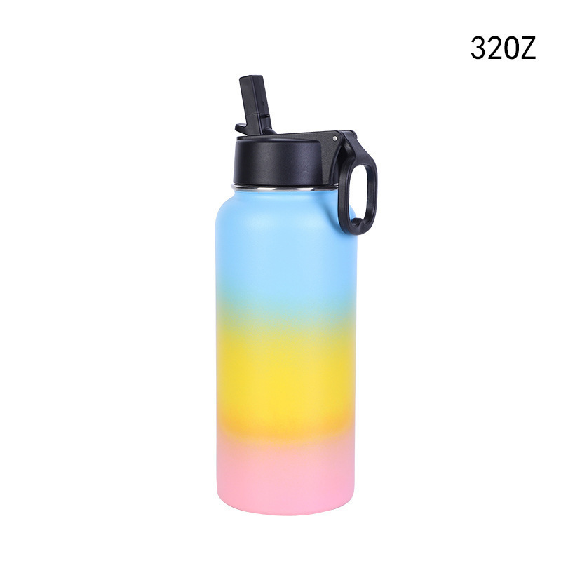 100% Leak Proof Camping  Water Bottle 24oz 700ml BPA Free Tritan Bite Valve Water Bottle With Straw And Handle Wide Mouth